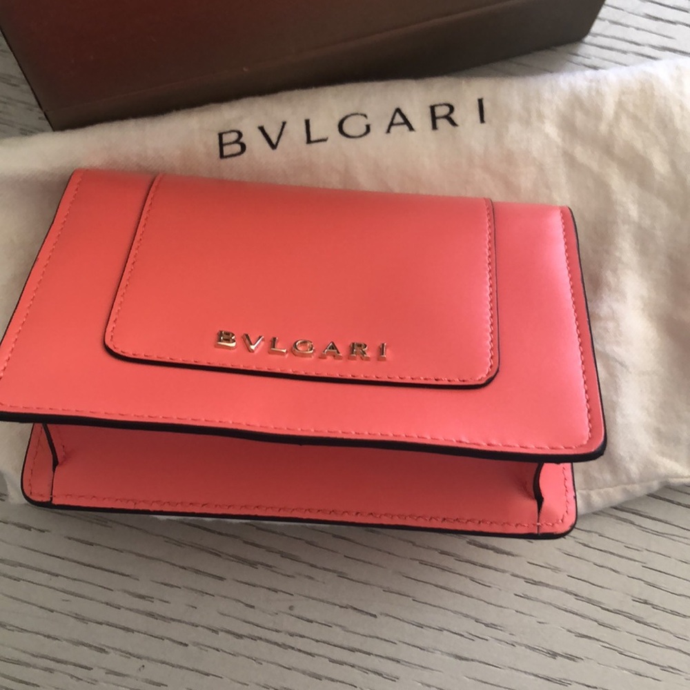 Bulgari Coral pink Serpent Women's card Bag - Picture 2 of 12